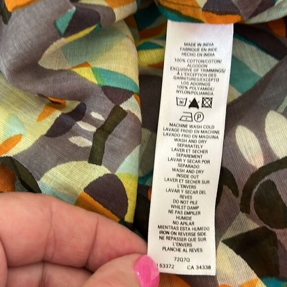 French Connection floral orange gray tank top Size 8 - Picture 6 of 9